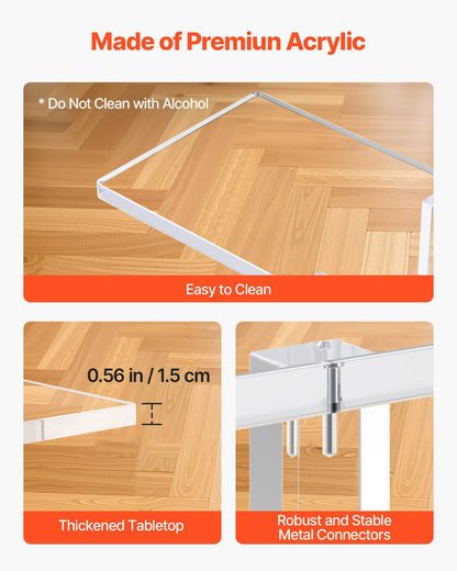Acrylic Console Table, 2 Tiers Narrow Side Desk with Bottom Open Storage, Modern Rectangle Acrylic End Table, Transparent Entry Desk for Foyer, Hallway, Living Room, 7.6 x 39.4 x 31.5 in (Clear)