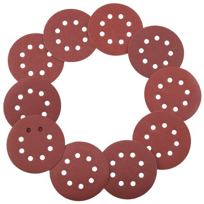 150 PCS 5 Inch Sanding Discs Set, 8-Hole Round Hook and Loop Sandpaper for Orbital Sander, 10 Grits include 60, 80, 100, 120, 150,180, 240, 320, 400, 600 Grit, for Metal, Wood, Car Sanding