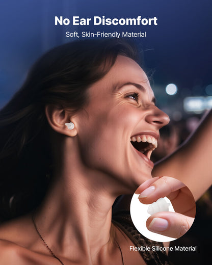 Concert Ear Plugs, 2 Pairs Reusable High Fidelity Musician Ear Plugs, SNR 27 dB High Noise Reduction Earplugs, Flexible Silicone Soft Music Ear Plugs, for Concerts, Festivals, Raves, Musicians