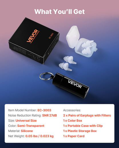 Concert Ear Plugs, 2 Pairs Reusable High Fidelity Musician Ear Plugs, SNR 27 dB High Noise Reduction Earplugs, Flexible Silicone Soft Music Ear Plugs, for Concerts, Festivals, Raves, Musicians