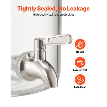 Getränkespender 8L Getränkespender für Partys Glas mit Ständer