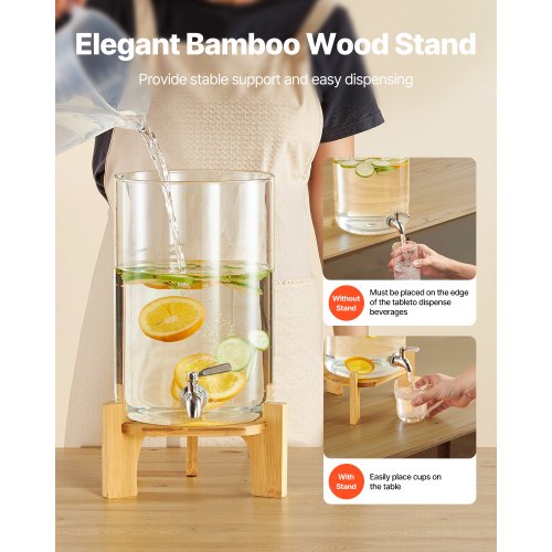 Getränkespender 8L Getränkespender für Partys Glas mit Ständer