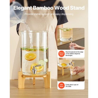 Getränkespender 8L Getränkespender für Partys Glas mit Ständer