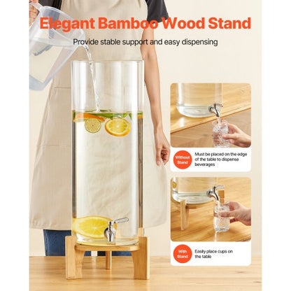 Drinks Dispenser 13L Drinks Dispenser for Parties Glass with Stand