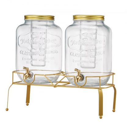Drinks Dispenser 8L Drinks Dispenser for Parties Glass with Stand 2 PCS