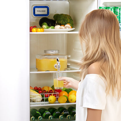 Beverage Dispenser, 0.8 Gallon Drink Dispensers for Parties, Glass Juice Dispenser with No-Drip Spigot and Lid, Iced Tea Lemonade Juice Water Dispensers for Restaurants, Hotels, Parties