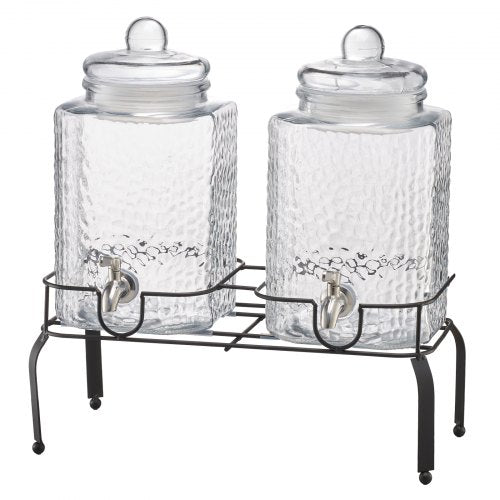 Drinks Dispenser 5.5L Drinks Dispenser for Parties Glass with Stand 2 PCS