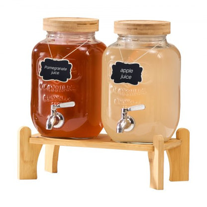 Getränkespender 3,8 l Getränkespender für Partys Glas mit Ständer 2 Stück