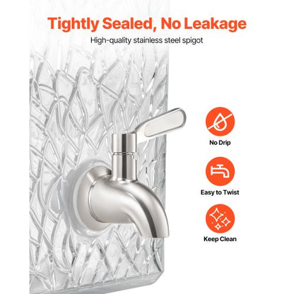 Drinks Dispenser 10L Drinks Dispenser for Parties Glass with Stand