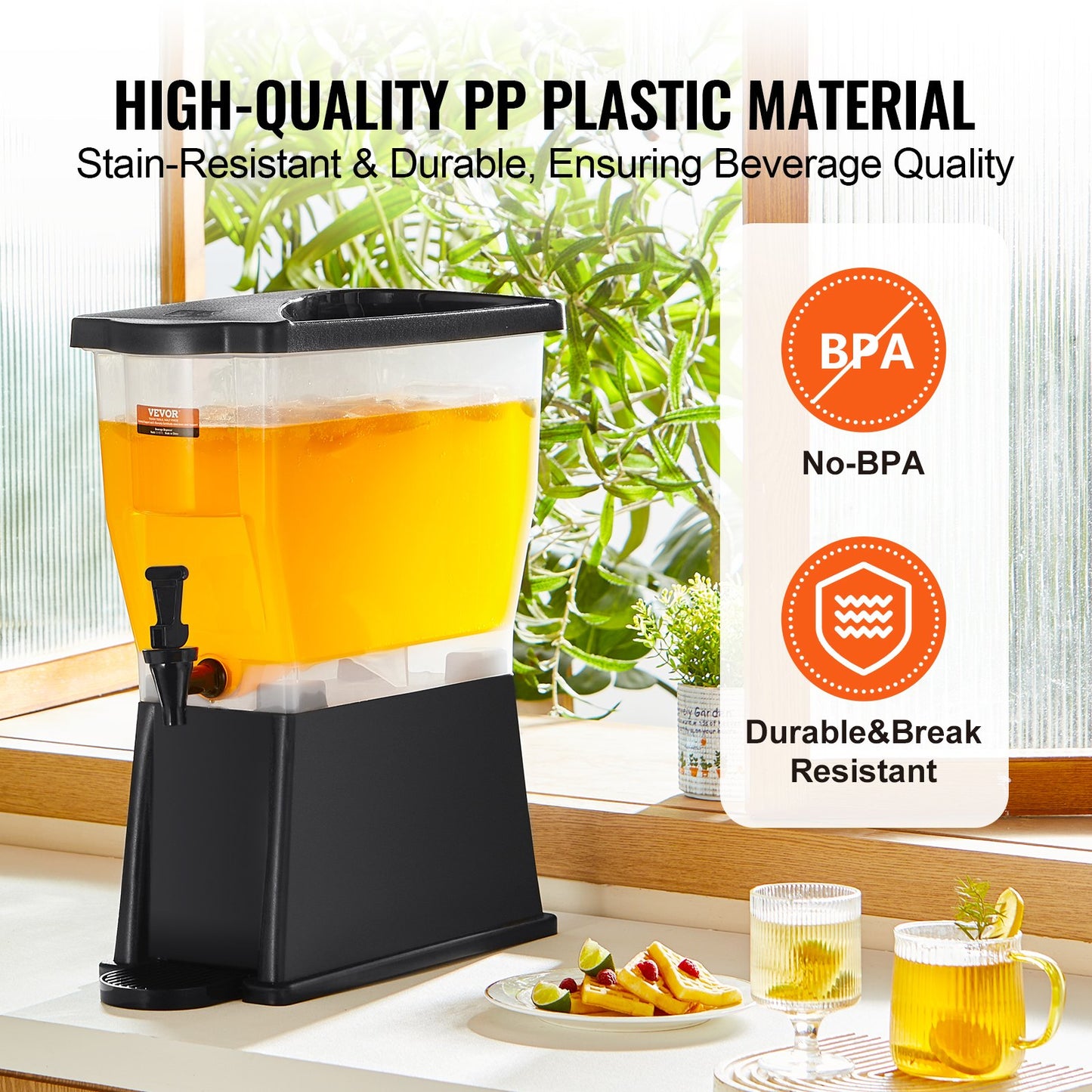 Beverage Dispenser, 3 gallon dryckesdispenser för fester, Juice Dispenser i plast med tapplock, Iced Tea Lemonade Juice Water Dispenser, för restauranger, hotell, fester