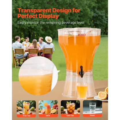 Drink Dispenser 13L Drink Dispenser for Parties Plastic with Faucet