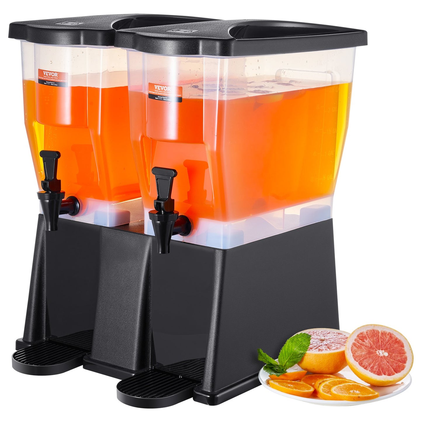 Beverage Dispenser, 3 Gallon x 2 Beverage Dispenser for Parties, Plastic Juice Dispenser with Lid, Iced Tea Lemonade Juice Water Dispenser, for Restaurants, Hotels, Parties