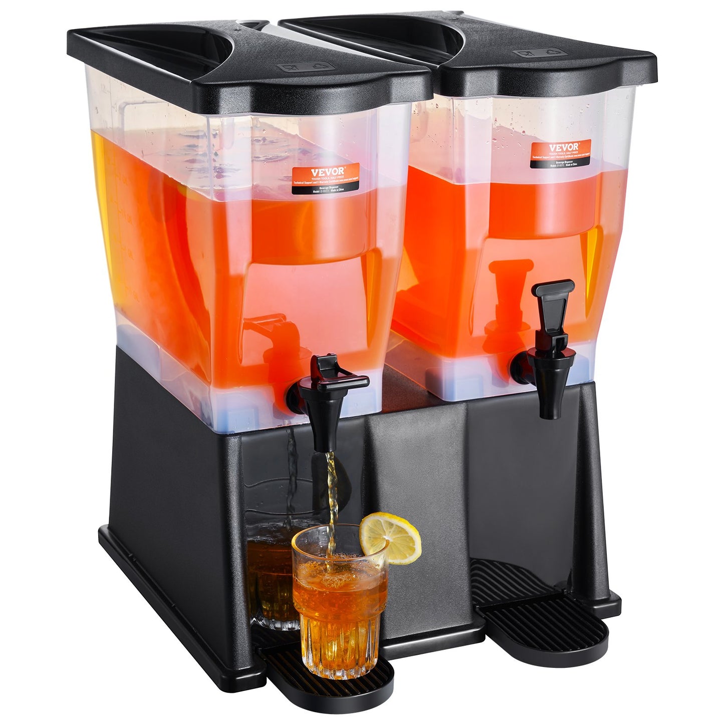 Beverage Dispenser, 3 Gallon x 2 Beverage Dispenser for Parties, Plastic Juice Dispenser with Lid, Iced Tea Lemonade Juice Water Dispenser, for Restaurants, Hotels, Parties