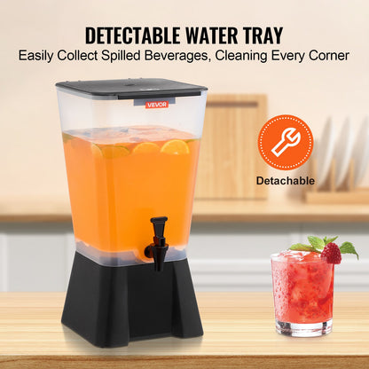 Beverage Dispenser, 5 Gallon Drink Dispenser for Parties, Plastic Juice Dispensers with No-Drip Spigot, Iced Tea Lemonade Juice Water Dispensers, for Restaurants, Hotels, Parties