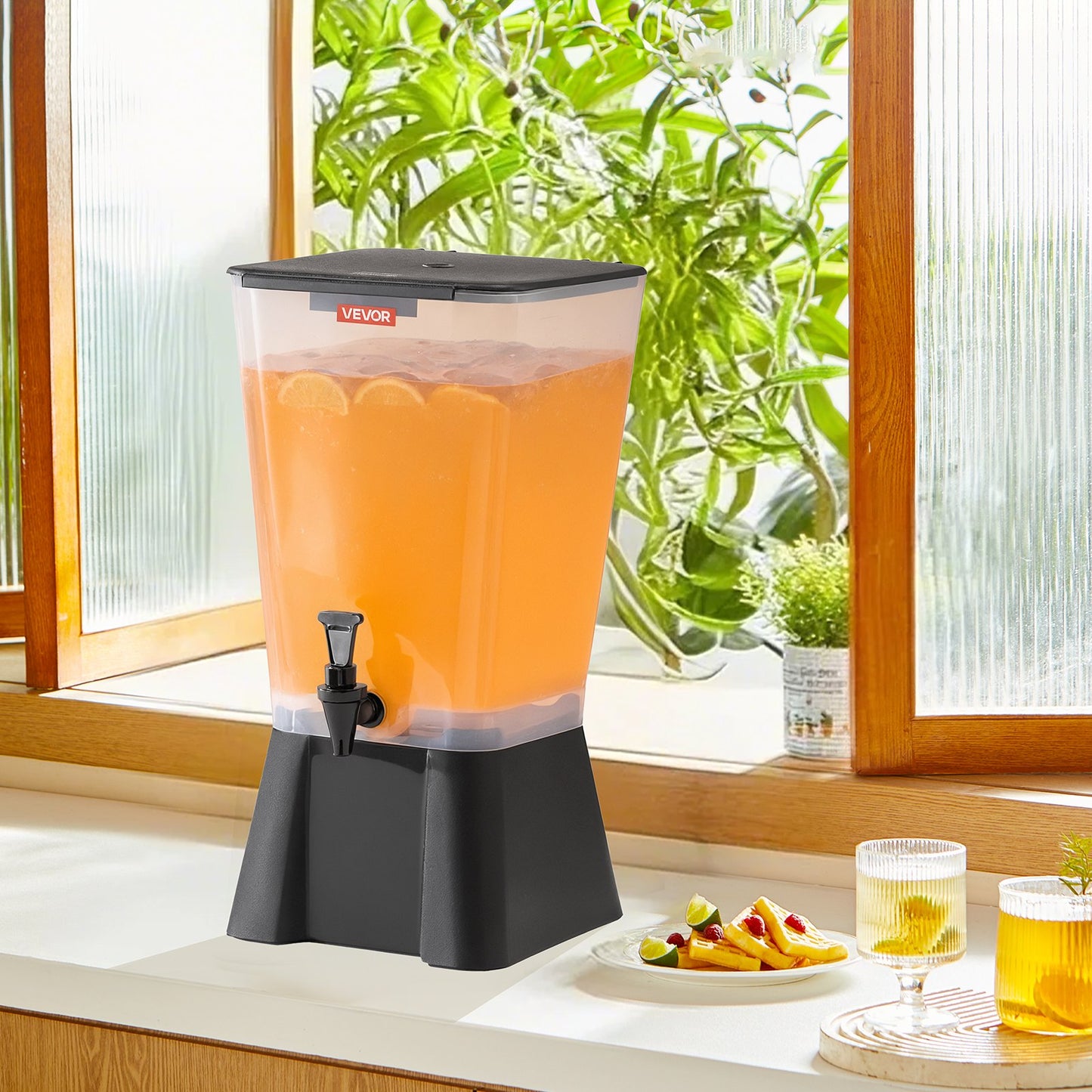 Beverage Dispenser, 5 Gallon Drink Dispenser for Parties, Plastic Juice Dispensers with No-Drip Spigot, Iced Tea Lemonade Juice Water Dispensers, for Restaurants, Hotels, Parties