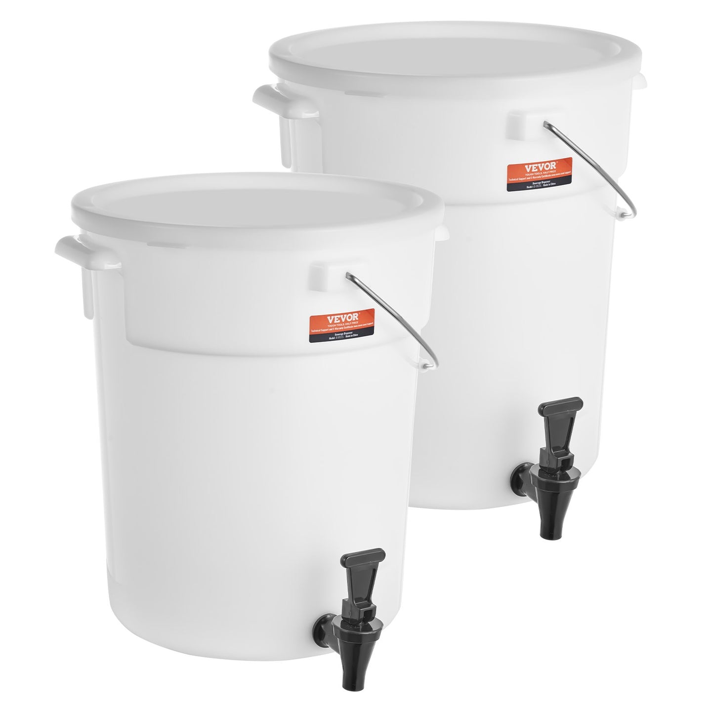 Beverage Dispenser, 5 gallon dryckesdispenser för fester, Juice Dispenser i plast med tapp och lock, Iced Tea Lemonade Juice Water Dispenser, för restauranger, hotell, fester, 2-pack