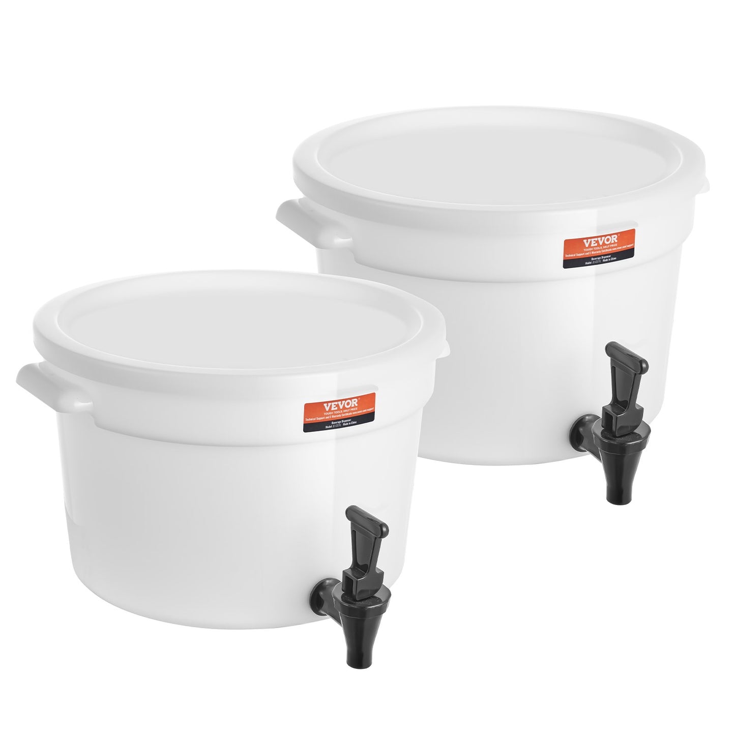 Beverage Dispenser, 3 gallon dryckesdispenser för fester, Juice Dispenser i plast med tapp och lock, Iced Tea Lemonade Juice Dispenser, för restauranger, hotell, fester, 2-pack