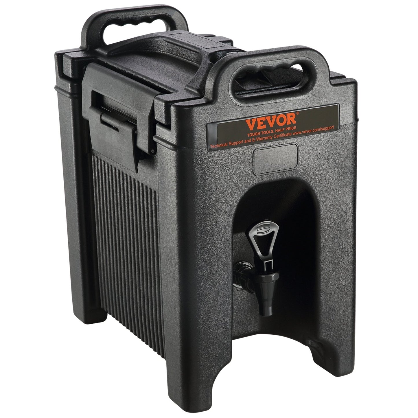 Isolierter Getränkespender, 2,5 Gallonen, Heiß- und Kaltgetränkespender aus LDPE in Lebensmittelqualität, Thermo-Getränkespender mit 0,9 Zoll dickem, zweistufigem Wasserhahngriff aus PU-Schicht, für Getränkeläden in Restaurants