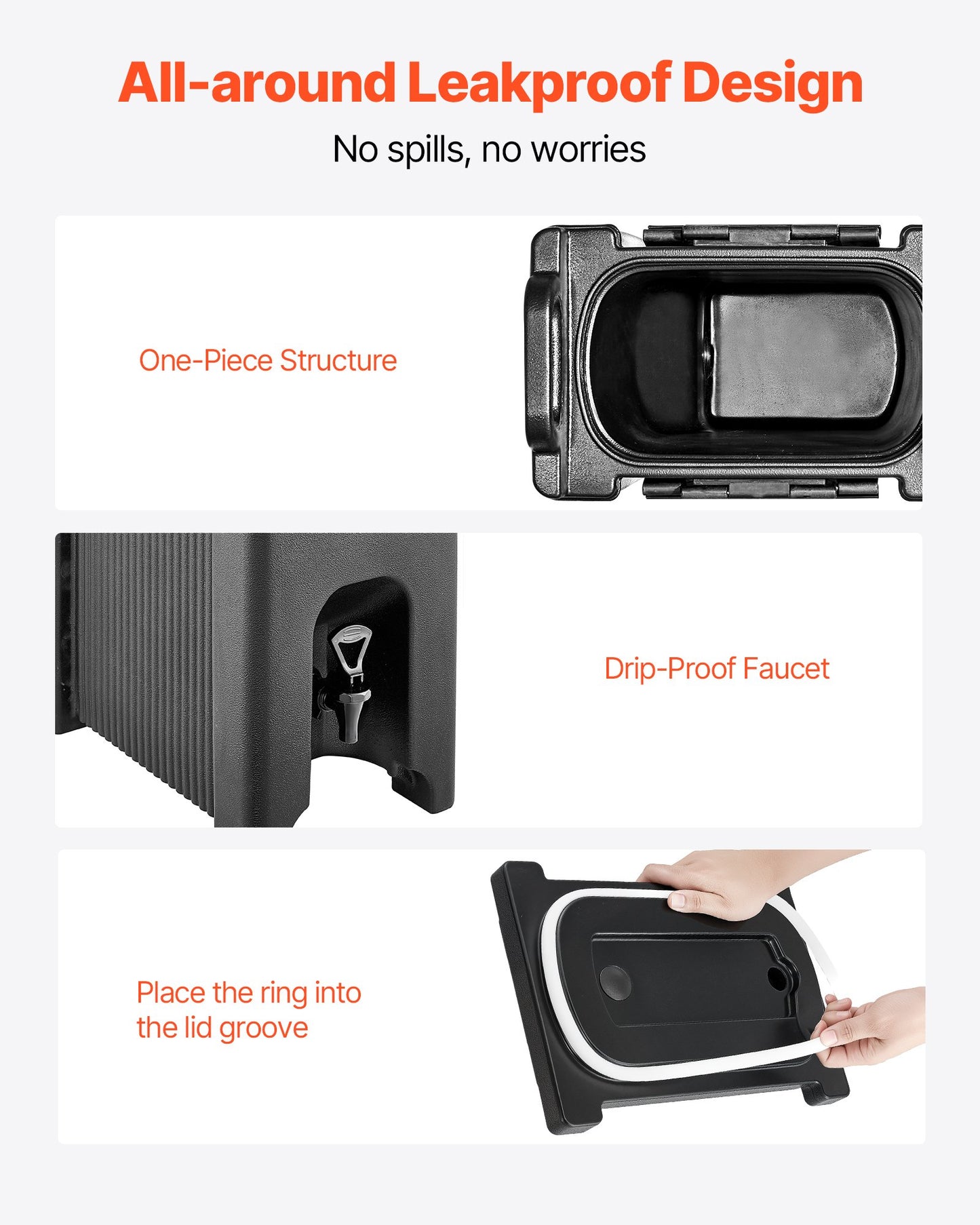 Insulated Beverage Dispenser, 5 Gal/19L Hot and Cold Beverage Server with Spigot & Handle, Food-Grade Thermal Drink Dispenser Cooler for Tea Coffee Water in Cafes & Restaurants, 2 Pack, Black