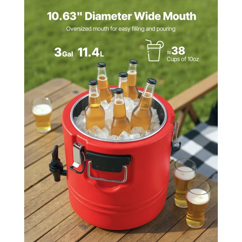 Isolierter Getränkespender für heiße und kalte Getränke 11,4 Liter Kühlkanne