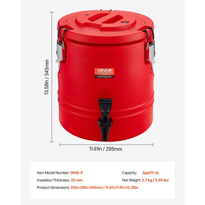 Isolierter Getränkespender für heiße und kalte Getränke 11,4 Liter Kühlkanne