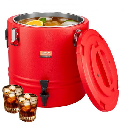 Insulated Beverage Dispenser, 8 Gal/30.3L Thermal Hot and Cold Drink Server Dispenser with Spigot, Food-Grade Cooler Jug with 304 Stainless Steel Interior, for Tea Coffee Restaurant Outdoor