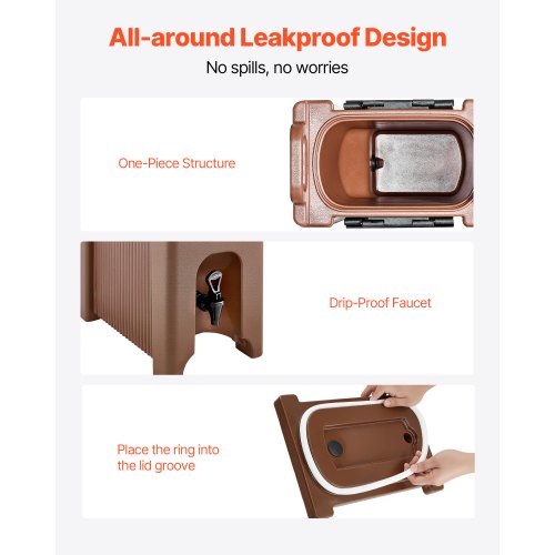 Isolierter Spender für heiße und kalte Getränke, 5 Gal/19 l, lebensmittelecht, Getränkeausgabe