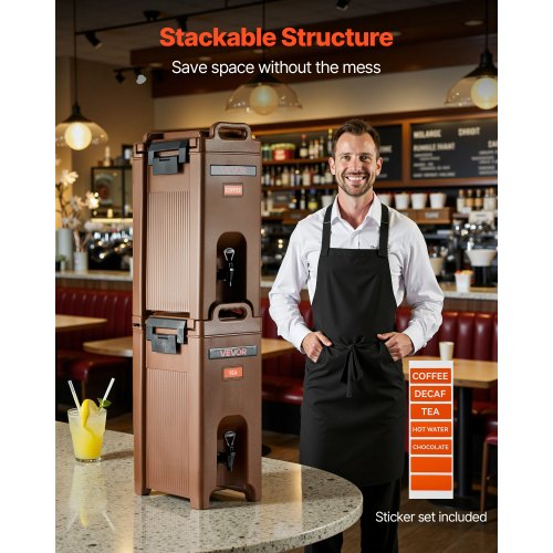 Isolierter Spender für heiße und kalte Getränke, 5 Gal/19 l, lebensmittelecht, Getränkeausgabe