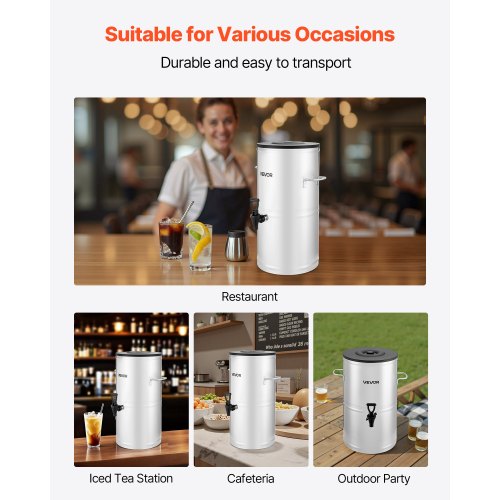 Iste-dispenser 15 liter för iste, juice, kaffe, 304 rostfritt stål