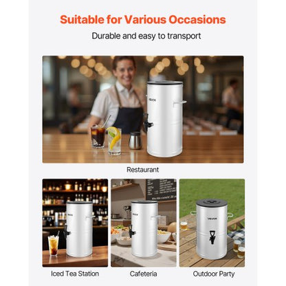 Iste-dispenser 15 liter för iste, juice, kaffe, 304 rostfritt stål