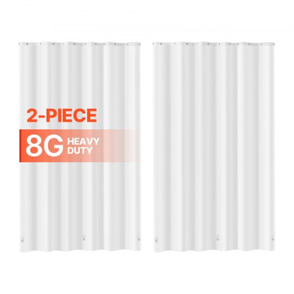 Shower Curtain Liner, 8G Heavy-Duty PEVA Shower Liner, 2-Pack Waterproof Plastic Liners with 3 Magnets and 12 Rust-Resistant Metal Grommet, for Bathroom Showers & Bath Tubs, 72 x 72 in (White)