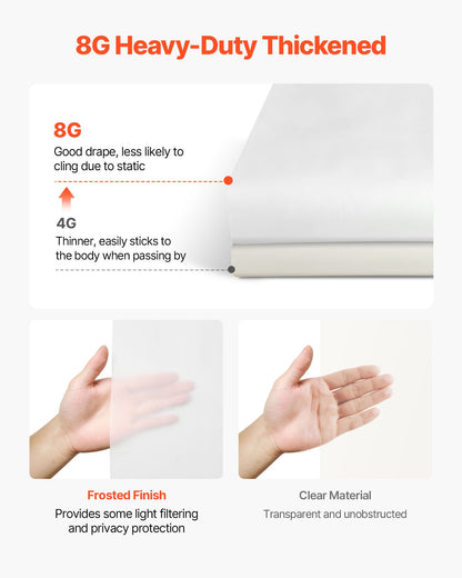 Shower Curtain Liner, 8G Heavy-Duty PEVA Shower Liner, 2-Pack Waterproof Plastic Liners with 3 Magnets and 12 Rust-Resistant Metal Grommet, for Bathroom Showers & Bath Tubs, 72 x 72 in (White)