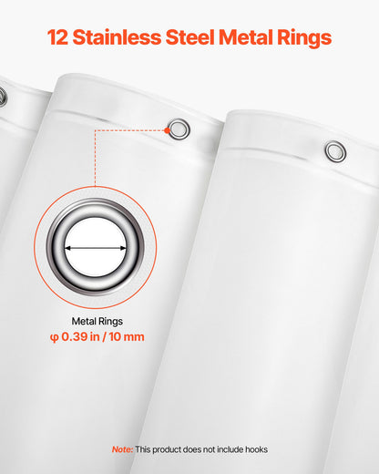 Shower Curtain Liner, 8G Heavy-Duty PEVA Shower Liner, 2-Pack Waterproof Plastic Liners with 3 Magnets and 12 Rust-Resistant Metal Grommet, for Bathroom Showers & Bath Tubs, 72 x 72 in (White)