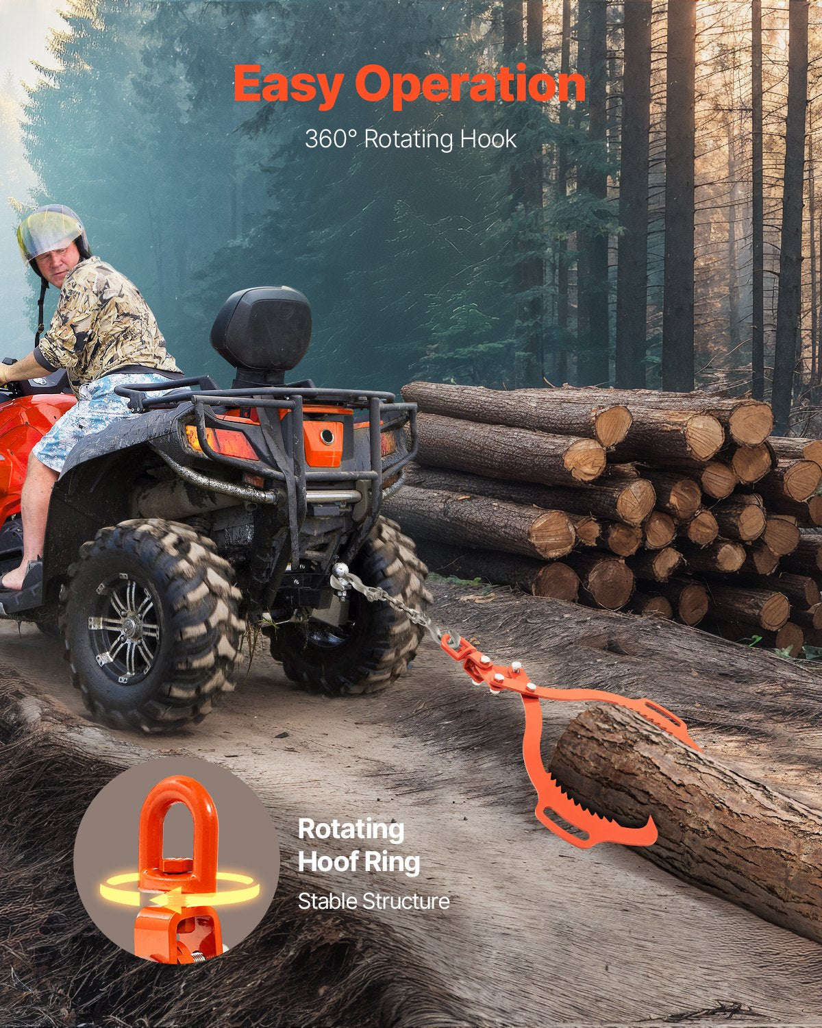 28-tums stocklyfttång 2 klor massivt stål stock gripel svängbar stocklyftare