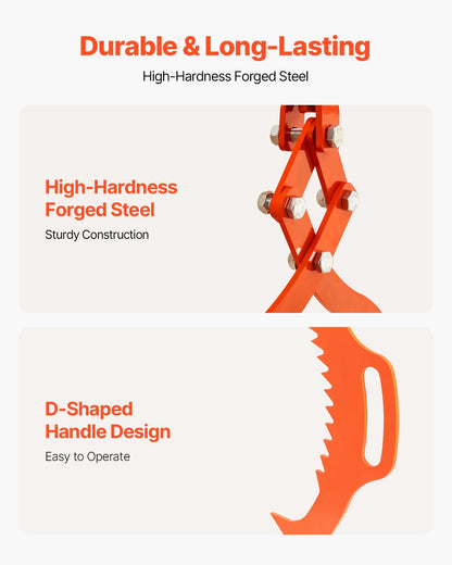 28-tums stocklyfttång 2 klor massivt stål stock gripel svängbar stocklyftare