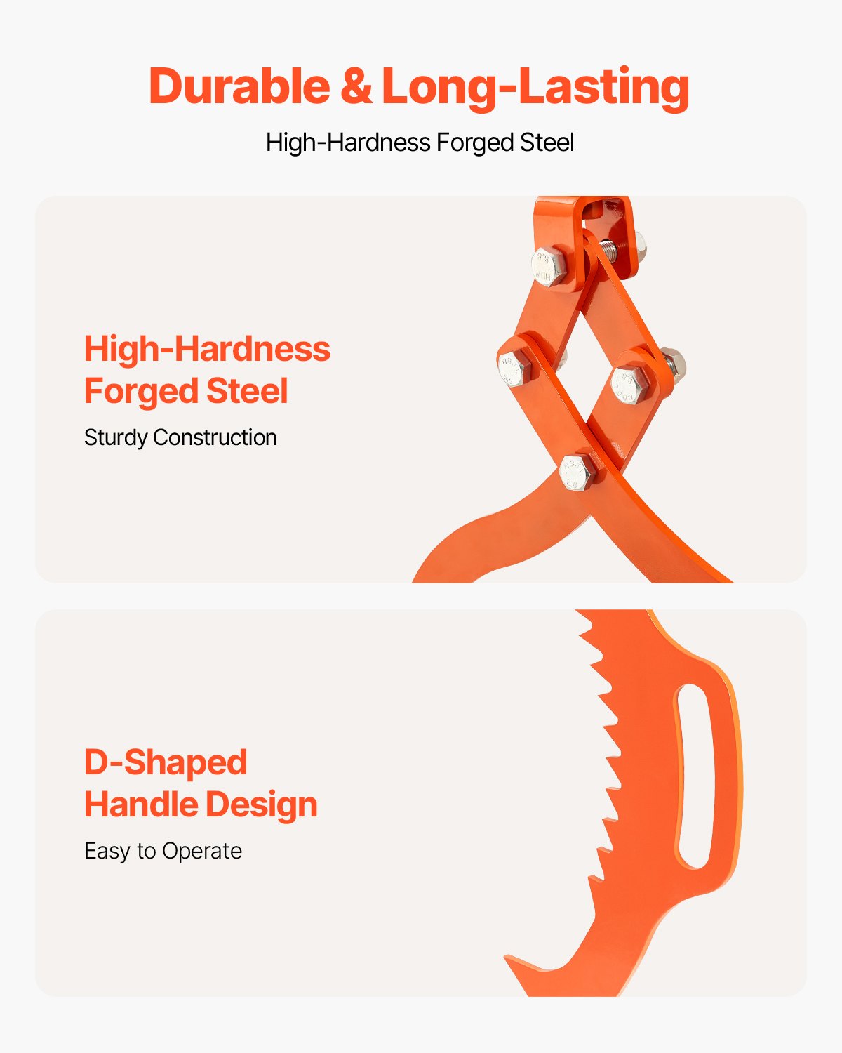 32 Zoll Holzhebezange mit 2 Krallen, massiver Stahl-Holzgriff, drehbares Holzwerkzeug