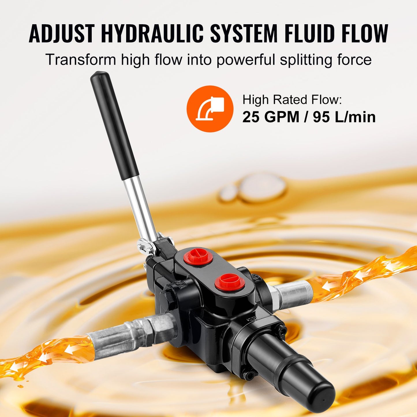 Hydraulventil 1 Spool 25GPM Hydraulisk riktningsstyrventil 3626 PSI