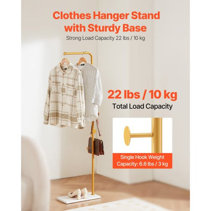 coat rack Freestanding coat rack with quartz stone base and 3 round hooks | EU