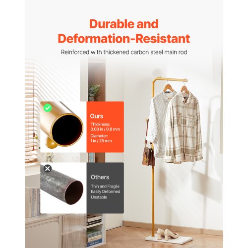 coat rack Freestanding coat rack with quartz stone base and 3 round hooks | EU