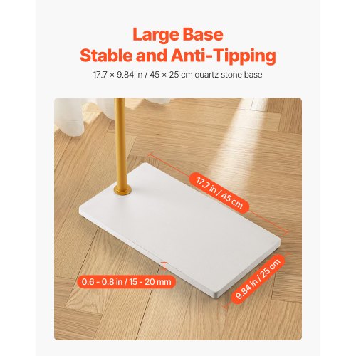 coat rack Freestanding coat rack with quartz stone base and 3 round hooks | EU