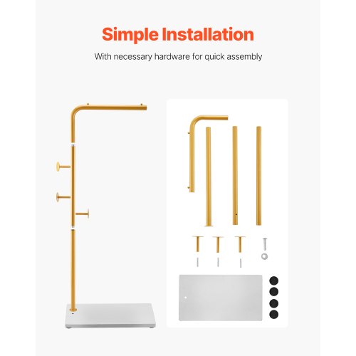 coat rack Freestanding coat rack with quartz stone base and 3 round hooks | EU