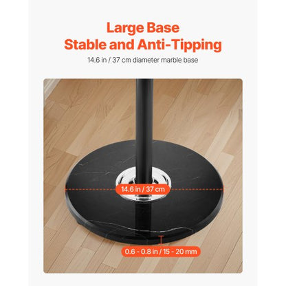 Freestanding Coat Rack Stable Marble Base with Umbrella Holder and 14 Hooks | EU