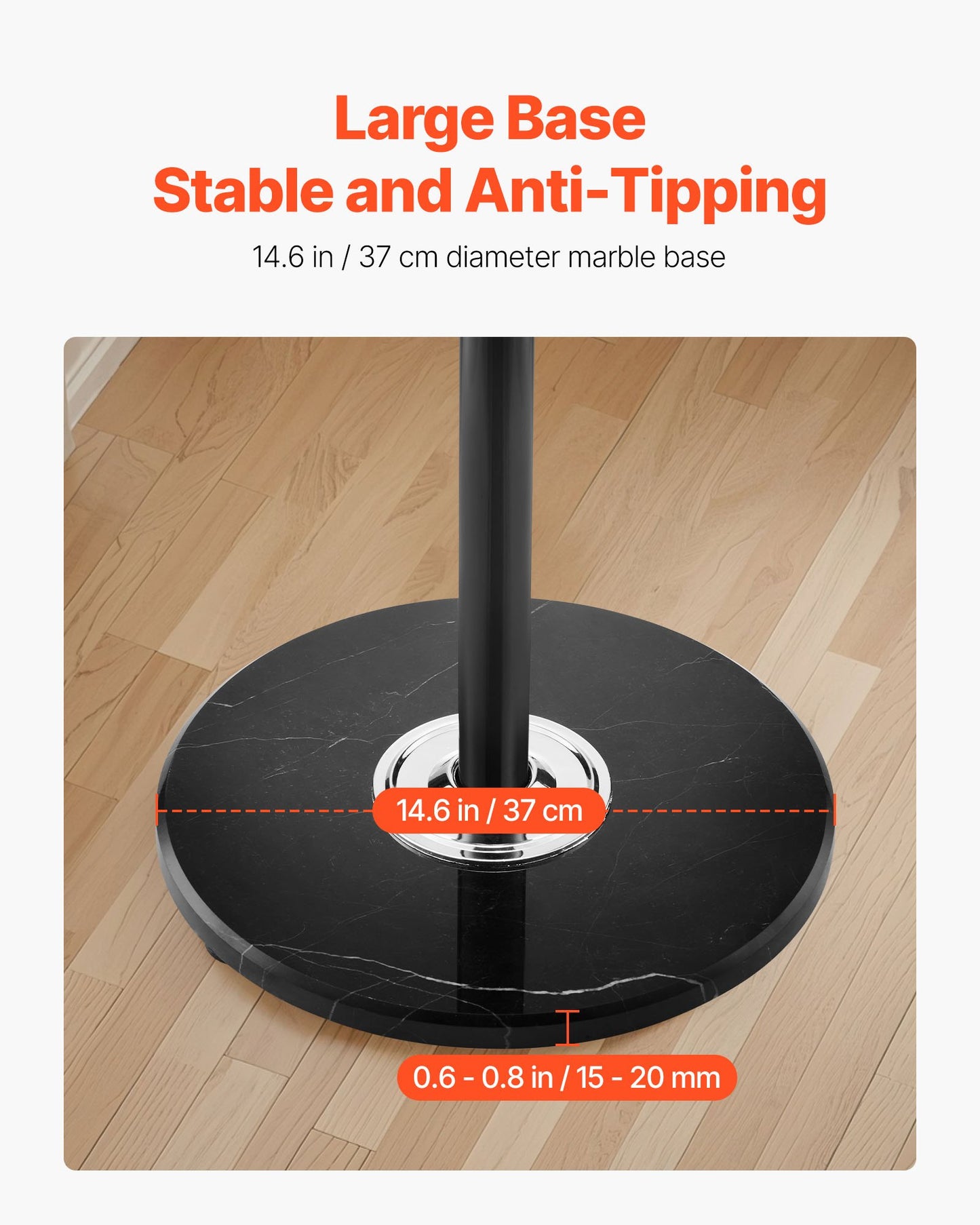 Freestanding Coat Rack, Metal Coats Rack Stand with Umbrella Holder, Stable Marble Base & 14 Hooks, Hall Coat Tree for Entryway, Bedroom, Living Room, Stylish Coats Hanger for Hats, Scarves, Bag