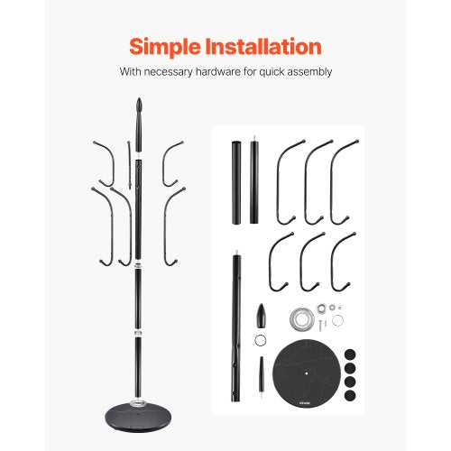Fristående klädhängare med stabil marmorbas och 6 krokar |  EU