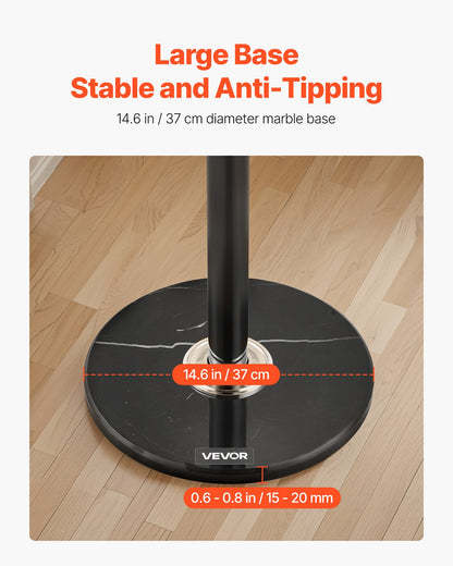 Coat Rack Freestanding, Coats Tree Stand with Stable Marble Base & 6 Hooks, Free Standing Hall Coat Rack for Entryway, Bedroom, Office, Living Room, Modern Clothes Hanger for Coats, Hats, Bags