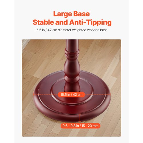 Fristående klädhängare i trä med stabil stor bas och 11 krokar |  EU