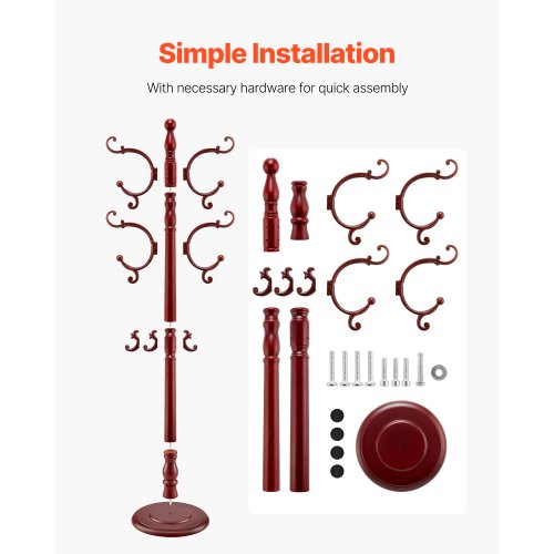 Fristående klädhängare i trä med stabil stor bas och 11 krokar |  EU