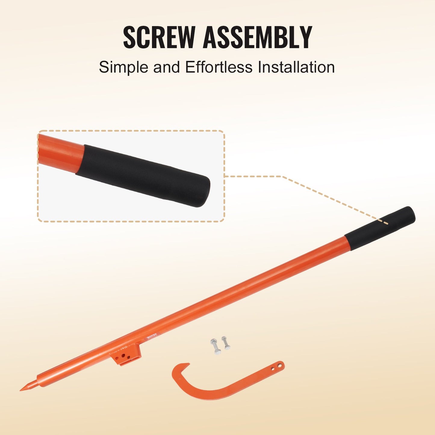 Log Peavey 46,5 Zoll Holzheber mit Metallgriff Max 19 Zoll zu öffnende Holzrolle