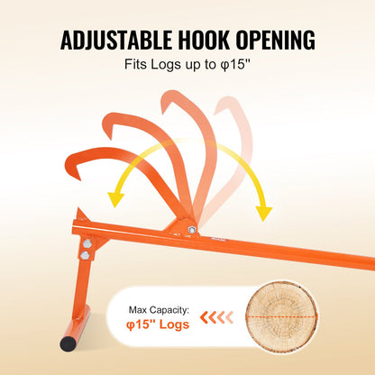 Timberjack 46,5 Zoll Hochleistungs-Holzheber mit Metallgriff für Holzstämme mit max. 15 Zoll Durchmesser