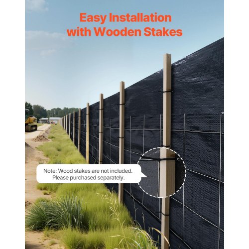 Siltstängselväv i rullar, 0,6×30,5 m trådstängsel, erosionsskyddande stängsel för sedimentretention, industriellt kvalitet tillfälligt slitstarkt polypropenväv för byggarbetsplatser |  EU